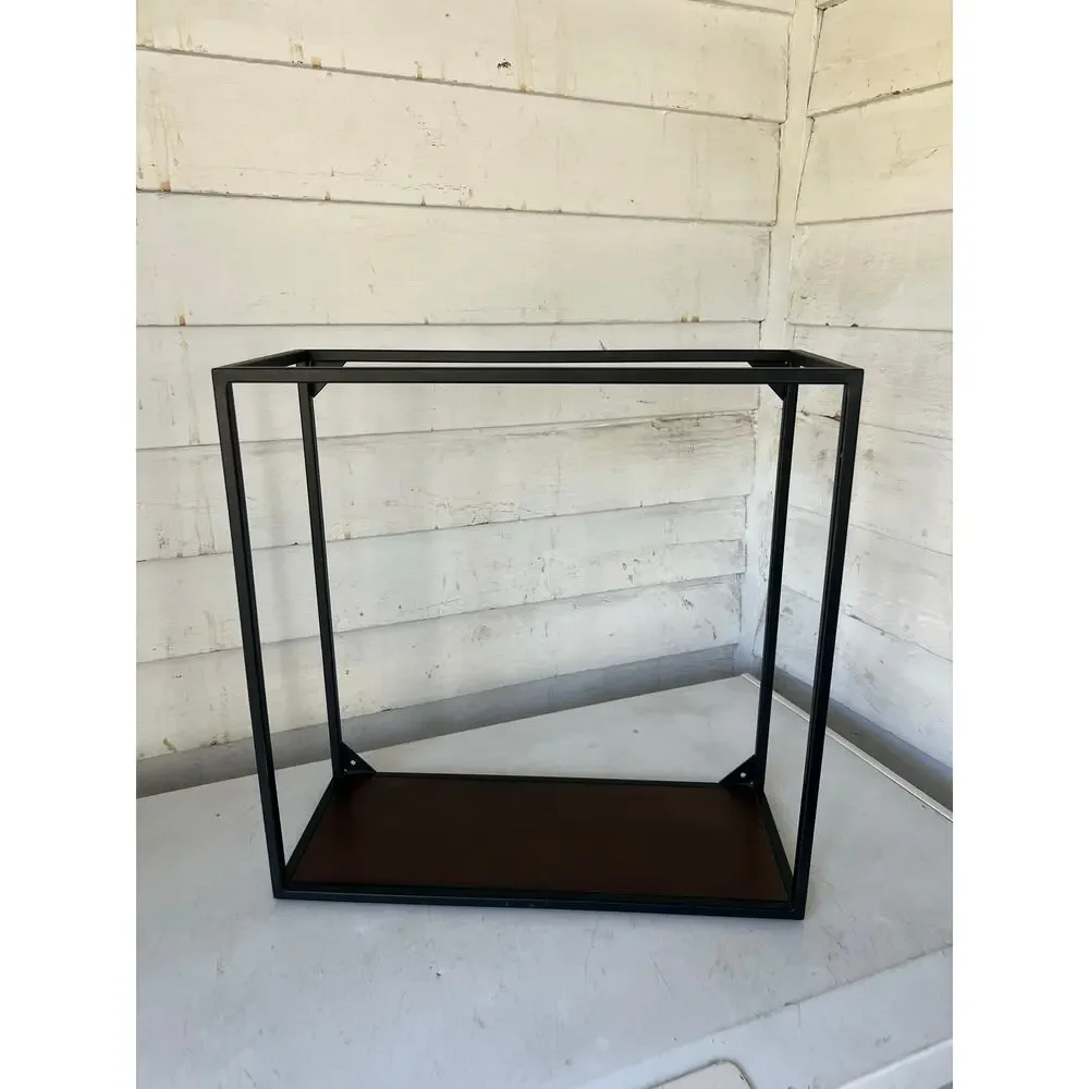 Crate and barrel Ana Reza-Hadden Booker floating shelves walnut and black steel